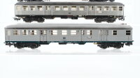 Märklin H0 Konvolut Personenwagen "Silberling" 2.Kl. Personenwagen mit Führerstand "Silberling" Packwagen grün DB