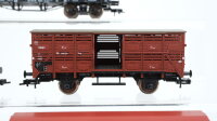 Fleischmann H0 Konvolut Schwerlastflachwagen Viehtransportwagen Schienenreinigungswagen mit Plane Selbstentladewagen DB/DR