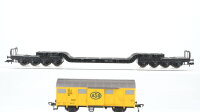 Fleischmann H0 Konvolut Tiefladewagen gedeckter Güterwagen "ASG" DB/SJ