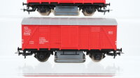 Klein Modellbahn H0 Konvolut gedeckte Güterwagen mit Schienenreinigungsfunktion ÖBB