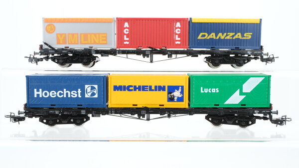 Märklin H0 Konvolut Containertragewagen "Danzas ACL Hoechst Michelin Lucas" DB