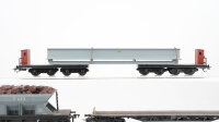 Unbekannt H0 Konvolut Selbstentladewagen "E 433" Flachwagen Drehschemelwagen-Set mit Stahlträger DB/u.a.
