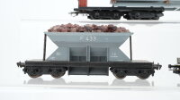 Unbekannt H0 Konvolut Selbstentladewagen "E 433" Flachwagen Drehschemelwagen-Set mit Stahlträger DB/u.a.