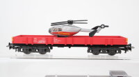 Märklin H0 Konvolut "Feuerwehr" Niederbordwagen mit Hubschrauber Rungenwagen mit Container "Einsatzleitung" Gerätewagen DB