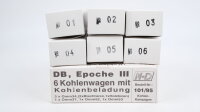 M+D H0 101/95 Set offene Güterwagen mit Kohleladung 6-teilig DB