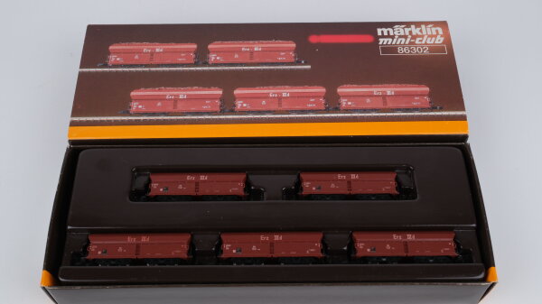 Märklin Z 86302 Selbstentladewagen-Set "Erz IIId" DB