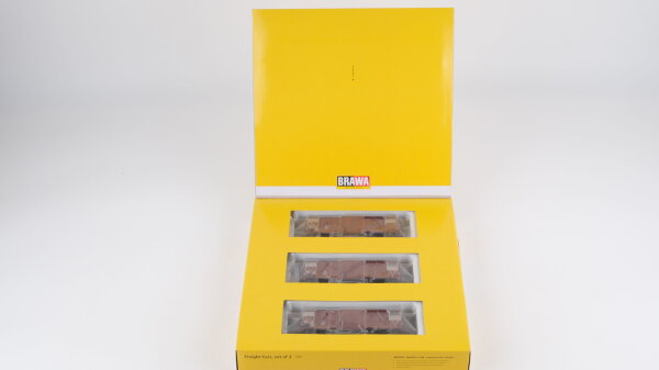 Brawa H0 48814 Güterwagen-Set gedeckte Güterwagen Gms54 3-tlg DB (ungeöffnet in OVP)