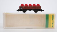 Minitrix N 51 3513 00 Niederbordwagen mit Ladung DB