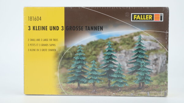 Faller H0 181604 3 kleine und 3 große Tannen (50-120 mm)