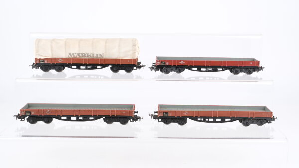 Märklin H0 Konvolut Niederbordwagen teilweise mit Plandach DB