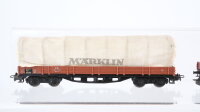 Märklin H0 Konvolut Niederbordwagen teilweise mit Plandach DB