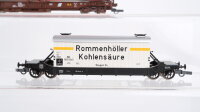 Roco u.a. H0 Konvolut Schwerlastwagen beladen "Rommenhöller Kohlensäure" Rungenwagen beladen Trichterwagen beladen ÖBB u.a.