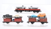 Märklin H0 Konvolut Niederbordwagen mit LKW...