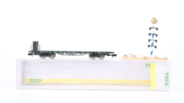 Minitrix N 15340 Flachwagen, Ladung: Maibaum SSml K.Bay.Sts.B.