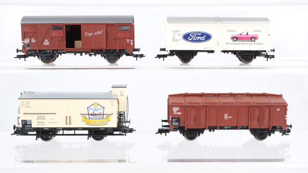 Trix u.a. H0 Konvolut Klappdeckelwagen Schiebewandwagen "Ford" gedeckte Güterwagen "Post Bier Düngemittel" DB u.a.