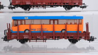 Märklin H0 Konvolut Rungenwagen teilbeladen mit Omnibussen "WSW CE" DB (Rungen fehlen)