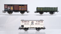 Trix H0 Konvolut gedeclte Güterwagen "Freiherrlich von Tuchersche Bananen" Hochbordwagen K.Bay.Sts.B.