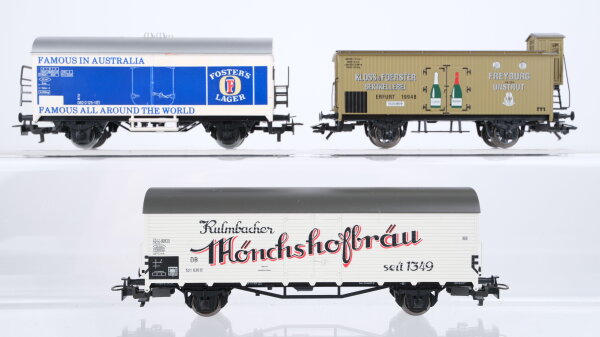 Märklin H0 Konvolut Kühlwagen "Kulmbacher Fosters Lager Kloss & Foerster" DB u.a.