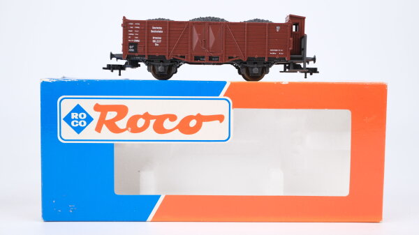 Roco H0 46280 Hochbordwagen mit BrHs (Ladung Kohle) DR