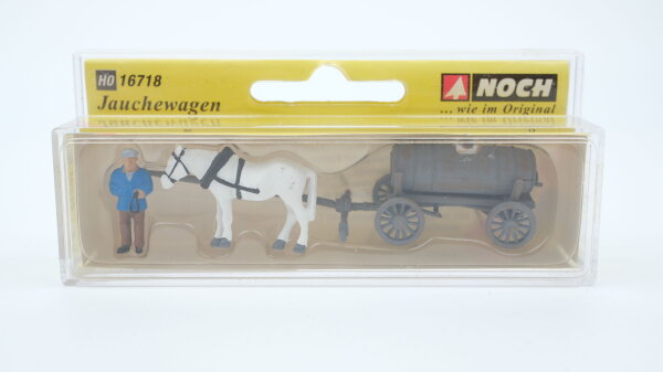 NOCH H0 16718 Jauchewagen mit Pferd