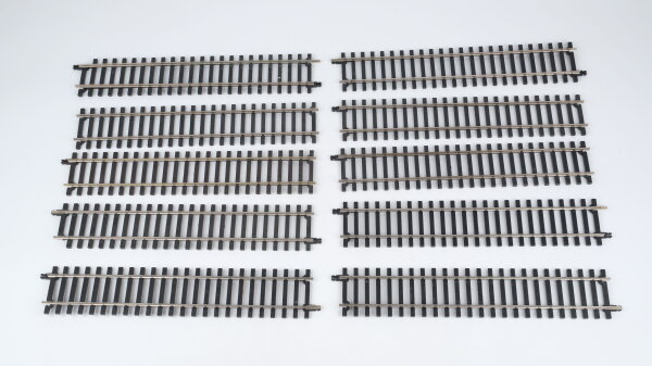 Atlas 6001 Spur 0 Gleis Gerade 30 mm 10 Stück (schlechter Zustand)