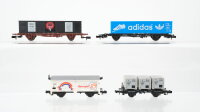 Minitrix N Konvolut Containertragwagen "Adidas...