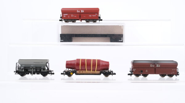 Fleischmann N Konvolut Selbstentladewagen "Erz IIId" Schwerlastwagen mit Ladung DB