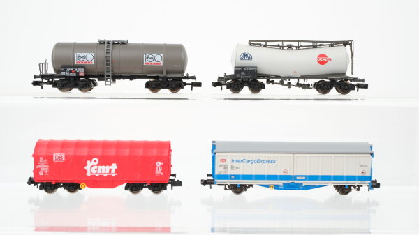 Fleischmann N Konvolut Kesselwagen "Eva Oeva" Schiebewandwagen Plandachwagen "cmt" DB