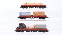 Märklin H0 Konvolut Niederbordwagen beladen DB