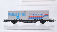 Märklin H0 Konvolut Containertragwagen "BGU Alno N.Y.K. Panalpina" DB u.a.