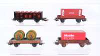 Märklin H0 Konvolut Niederbordwagen 305 beladen...