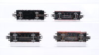 Märklin H0 Konvolut Niederbordwagen 305 beladen Säurefasswagen DB (teilweise bemalt)