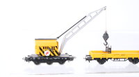 Märklin H0 Konvolut Kranwagen Kranschutzwagen Niederbordwagen DB