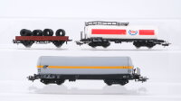 Märklin H0 Konvolut Kesselwagen "VTG Esso" Niederbordwagen beladen DB u.a. (Abbruch)