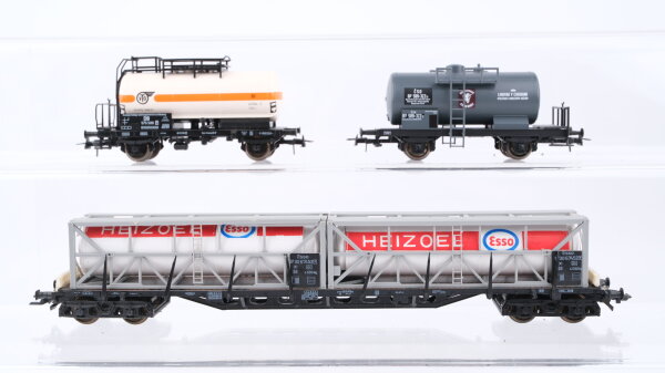 Roco H0 Konvolut Kesselwagen "VTG" Rungenwagen mit Tankcontainern "Esso" DB u.a.