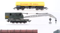 Lima u.a. H0 Konvolut Kranwagen Langholzwagen Kesselwagen "Shell" Silowagen DB u.a.