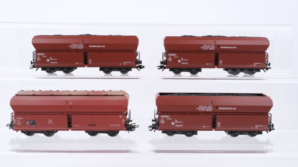 Märklin H0 Konvolut Selbstentladewagen mit Kohle/Klappdeckeln "RAG" DB
