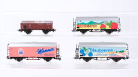 Roco H0 Konvolut Kühlwagen "Blaubeeren Erdbeeren Manner" Klappdeckelwagen DB u.a.