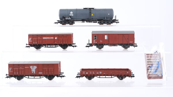 Roco H0 Konvolut Kesselwagen "VTG" gedeckte Güterwagen "Jumbo Wiedemann&Winz" Rungenwagen DB