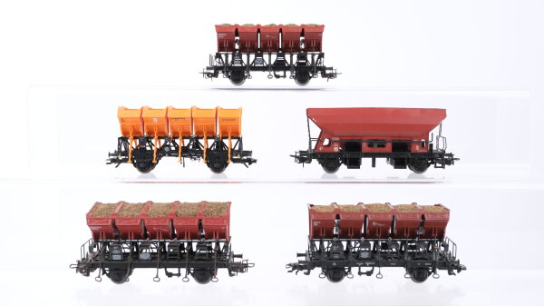 Märklin H0 Konvolut Muldenkippwagen teilbeladen Selbstentladewagen DB u.a.