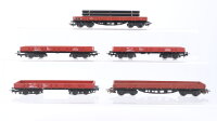 Märklin H0 Konvolut Niederbordwagen teilbeladen DB