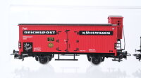 Märklin H0 Konvolut Kolonialwarenwagen "Persil" Kühlwagen "Reichspost" gedeckte Güterwagen "AEG" Weinfasswagen "Kauffmann" DR u.a.