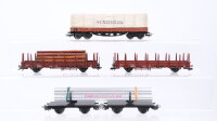 Märklin H0 Konvolut Rungenwagen teilbeladen...