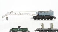 Fleischmann H0 Konvolut Kranwagen mit Kranschutzwagen Gegengewichtswagen DB