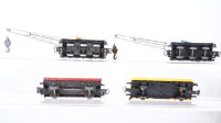 Märklin H0 Konvolut Kranwagen Kranschutzwagen Niederbordwagen beladen DB