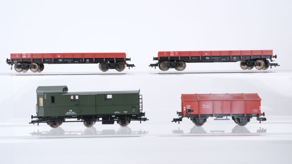 Fleischmann H0 Konvolut Niederbordwagen Klappdeckelwagen Hilfszuggerätewagen DB