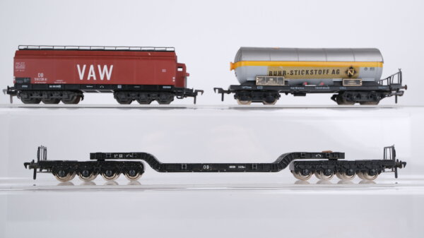 Fleischmann u.a. H0 Konvolut Kesselwagen "Ruhr Stickstoff" Tonerdewagen "VAW" Tiefladewagen DB