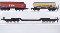 Fleischmann u.a. H0 Konvolut Kesselwagen "Ruhr Stickstoff" Tonerdewagen "VAW" Tiefladewagen DB
