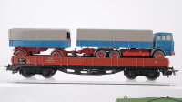 Fleischmann u.a. H0 Konvolut Tiefladewagen beladen...