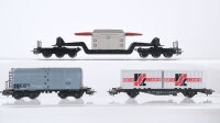 Märklin H0 Konvolut Tiefladewagen mit Trafo...